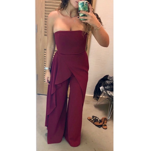Gorgeous Alice and Olivia Dark Red Jumpsuit - Picture 2 of 4